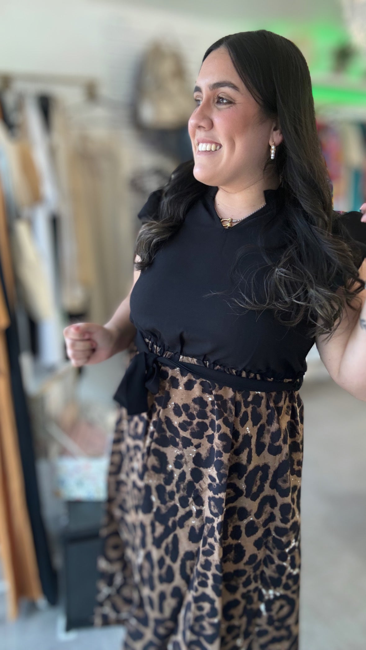 Leopard print midi Dress