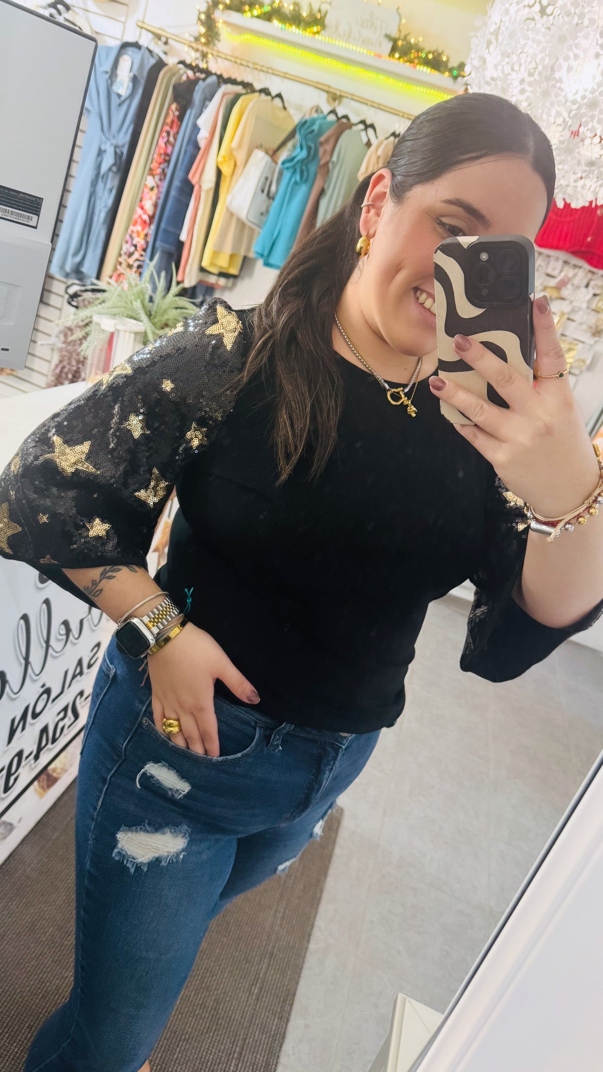 Stars black blouse