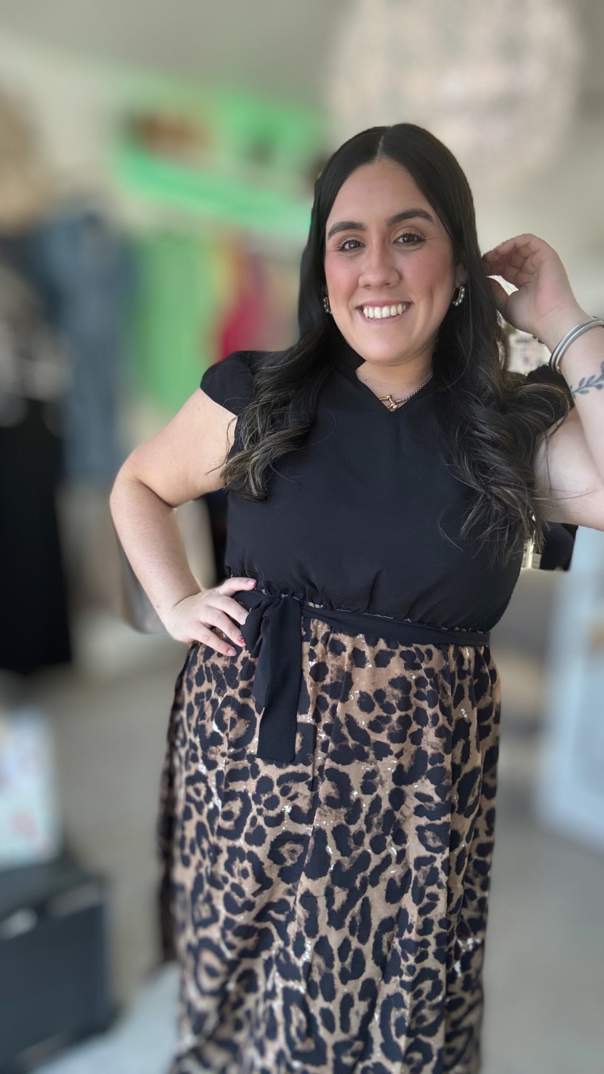Leopard print midi Dress