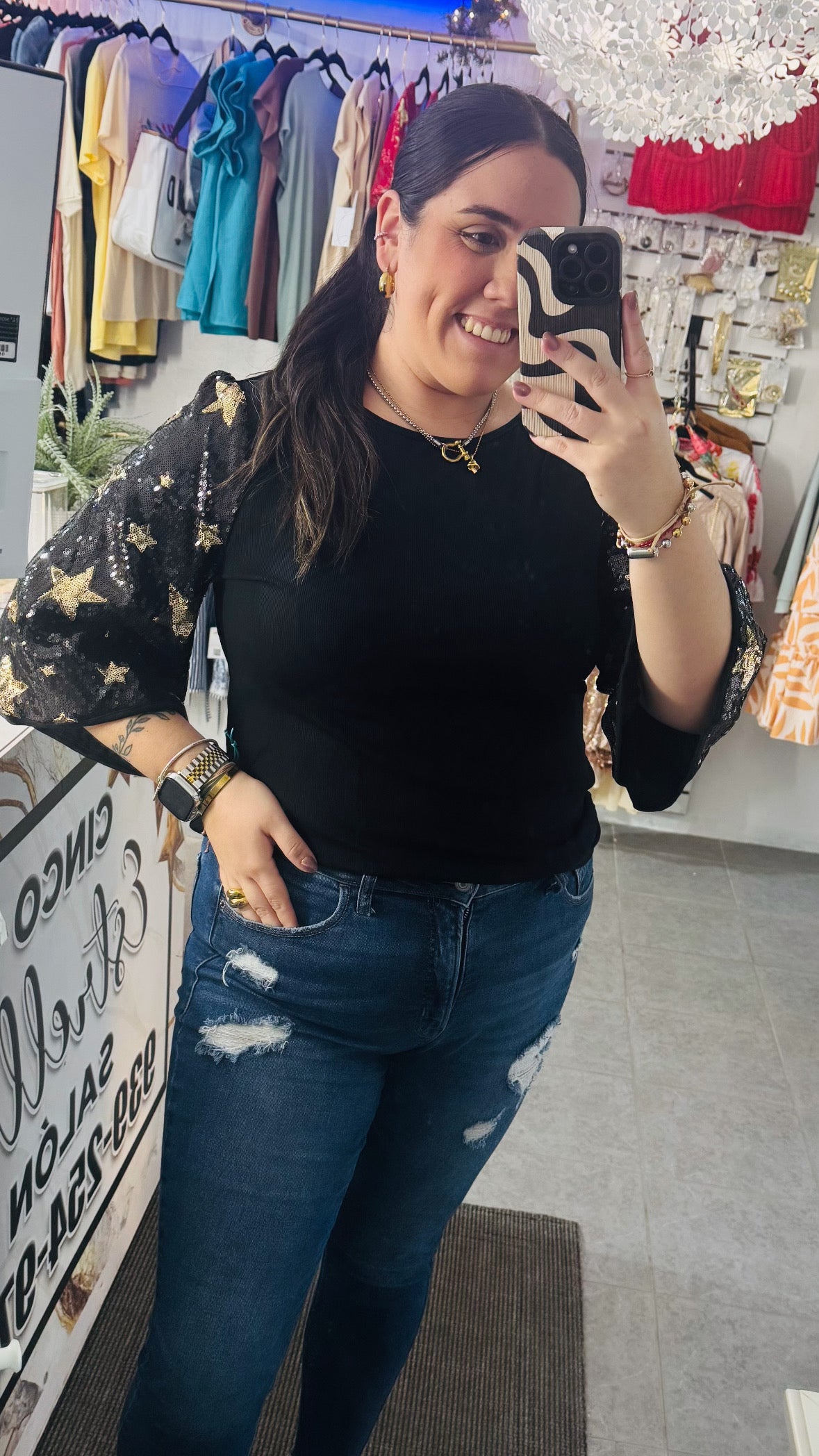 Stars black blouse