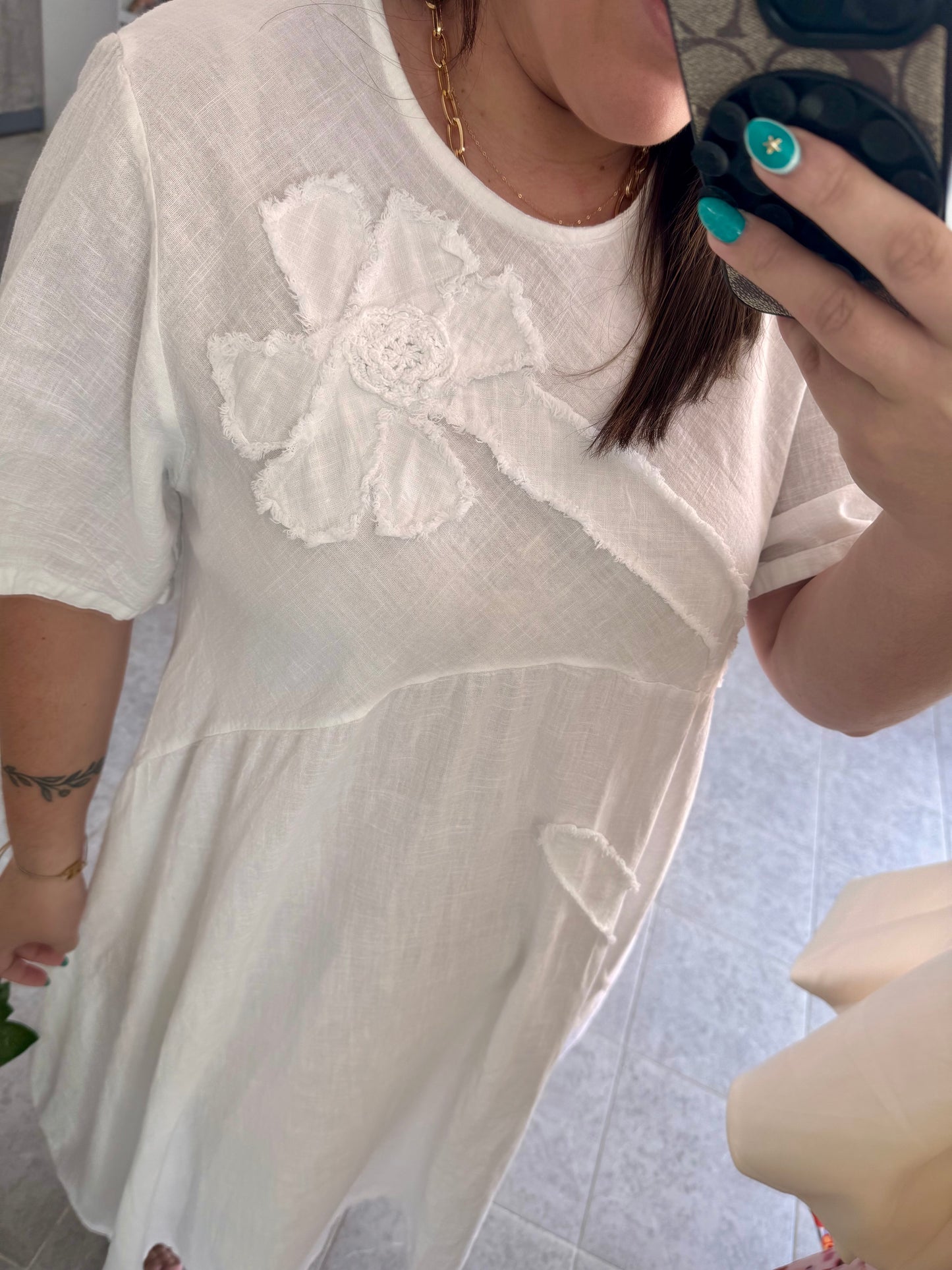 Flor encanto saco blanco