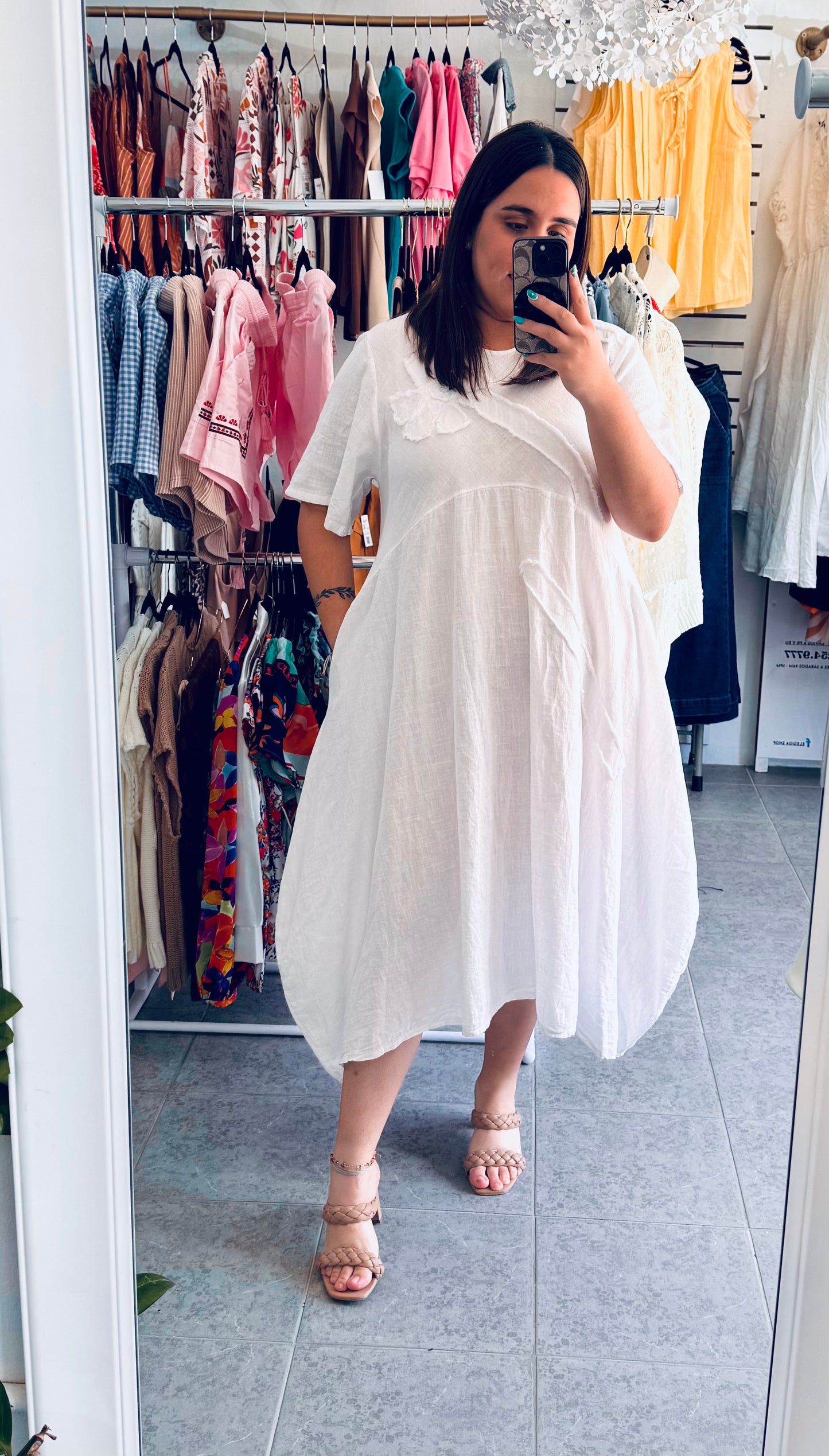 Flor encanto saco blanco