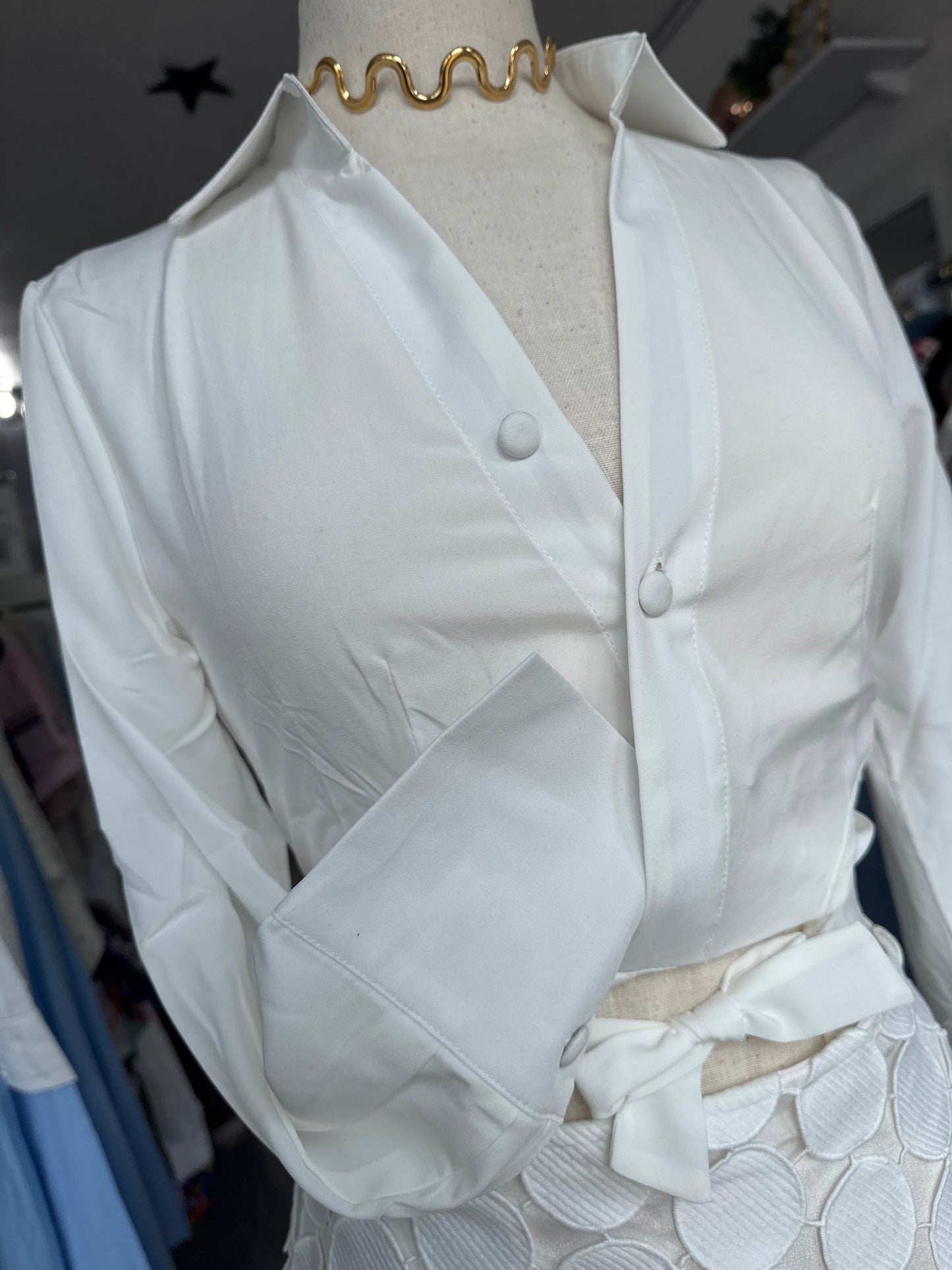 Blusa Crop Top Manga Larga
