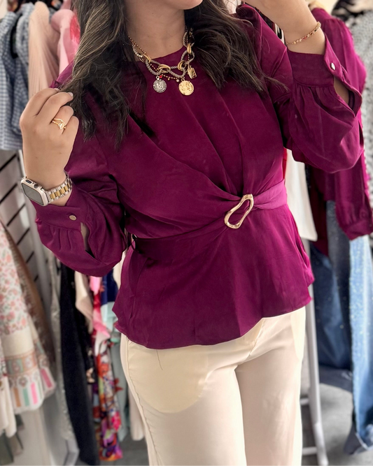 Pep Lum Twist Front Top Purple