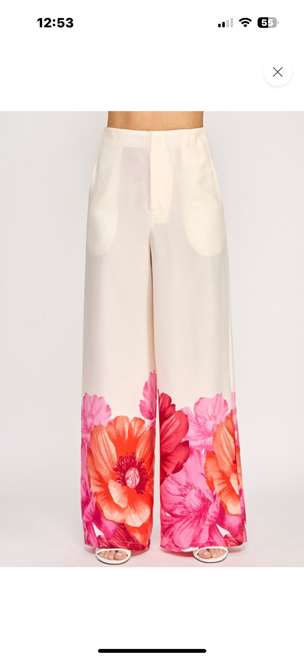 Printed Flower Wide Leg Pant