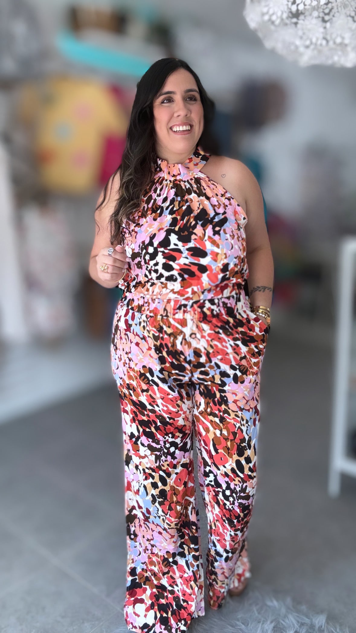 Multicolor leopard print blouse