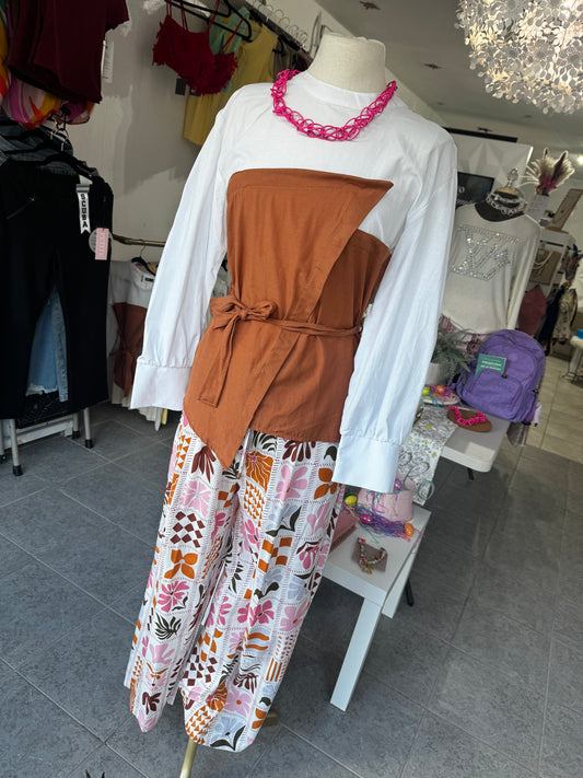 Blusa Asimetrica Dos Tonos