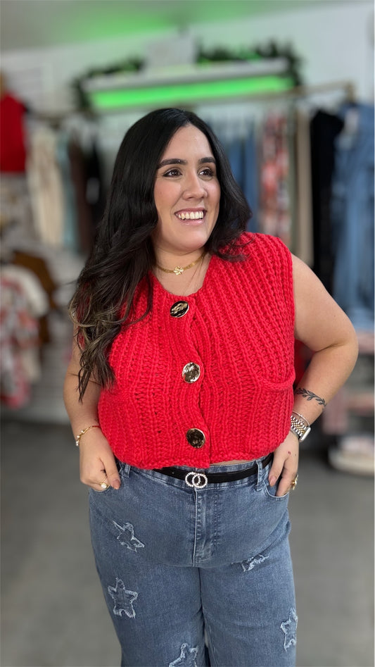 Woven red vest