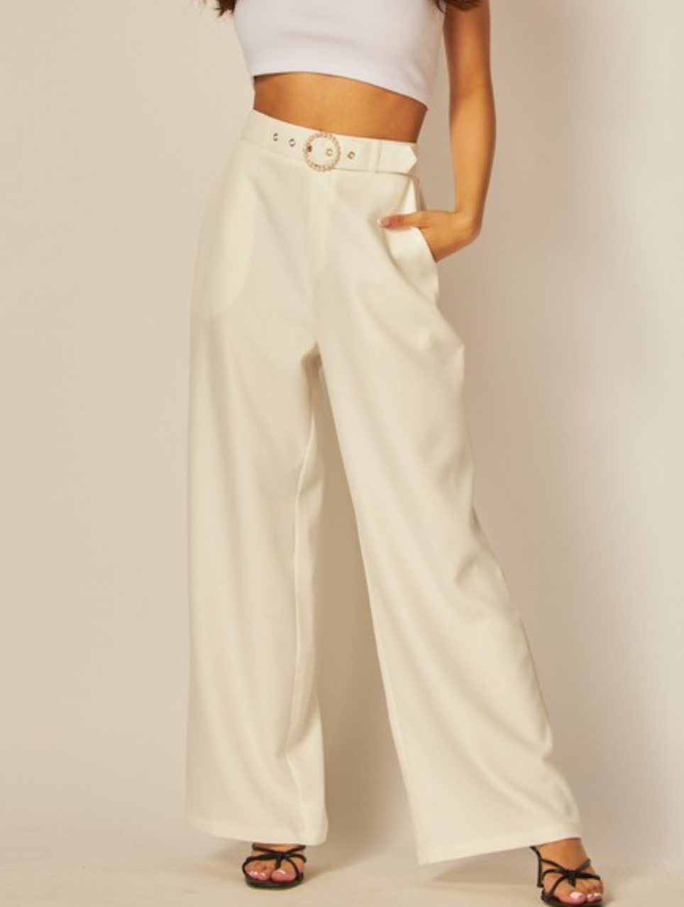 Pantalon de Vestir Perlado con Correa
