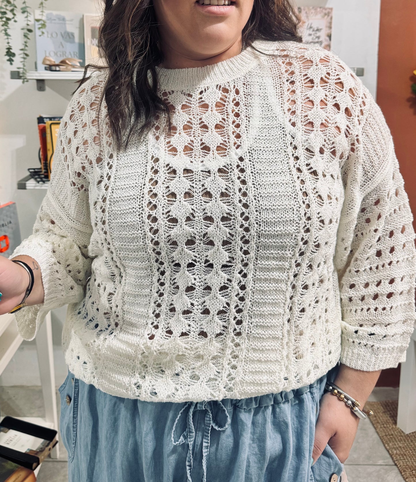 White cover up blouse