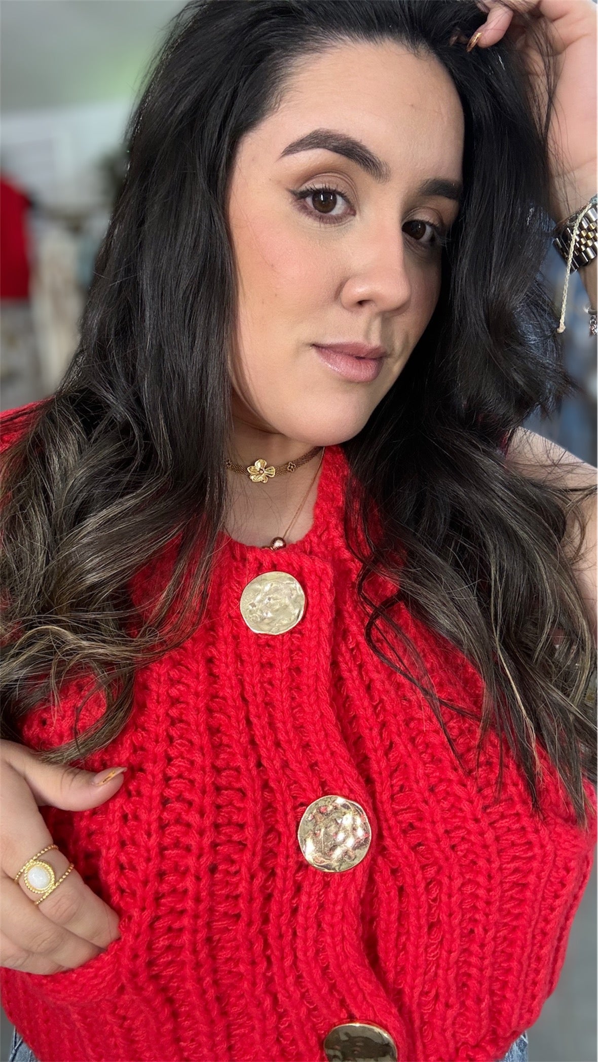 Woven red vest