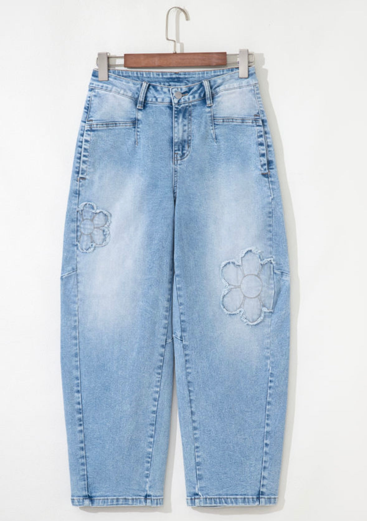 Flower barrel Jeans