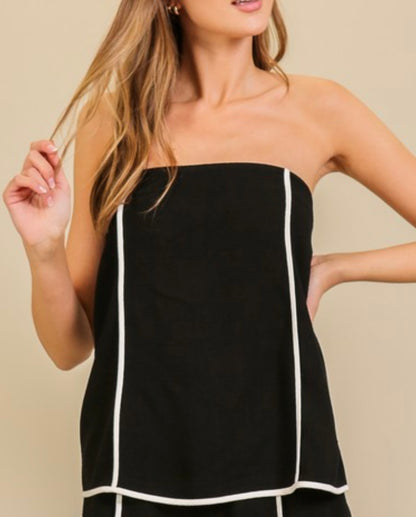 Black and White Top Strapless