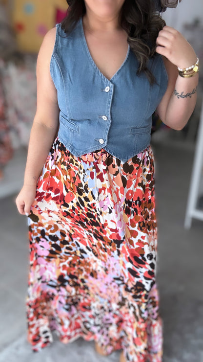 Floral high waist Maxi sirt