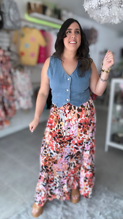 Floral high waist Maxi sirt